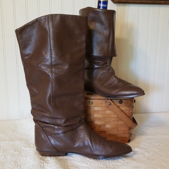 Dexter Shoes - Genuine leather brown over the calf or fold boots